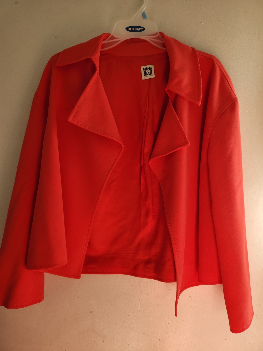 Anne Klein Women's Bright Red Open-Front Blazer